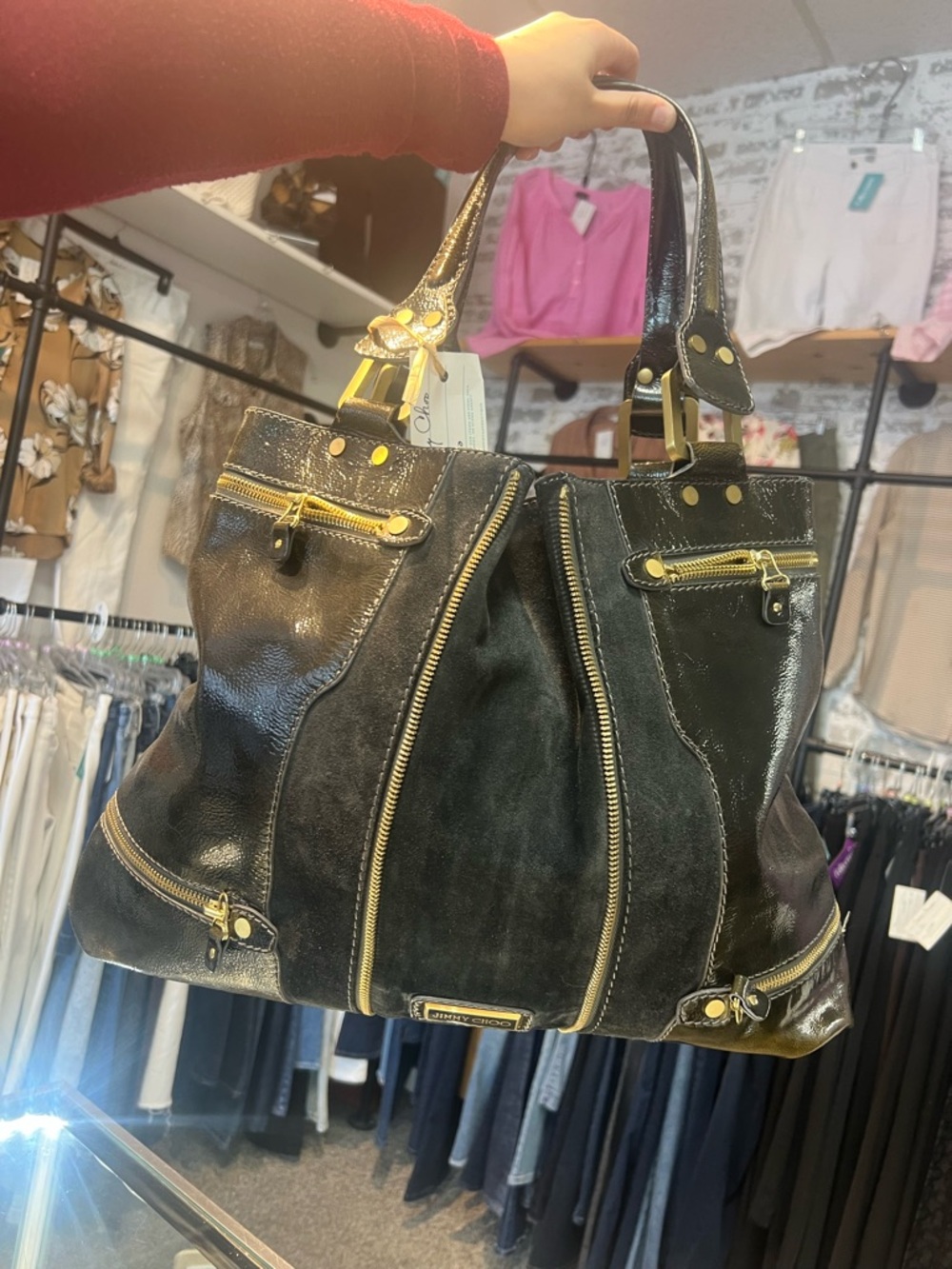 Jimmy Choo Olive Green leather Bag